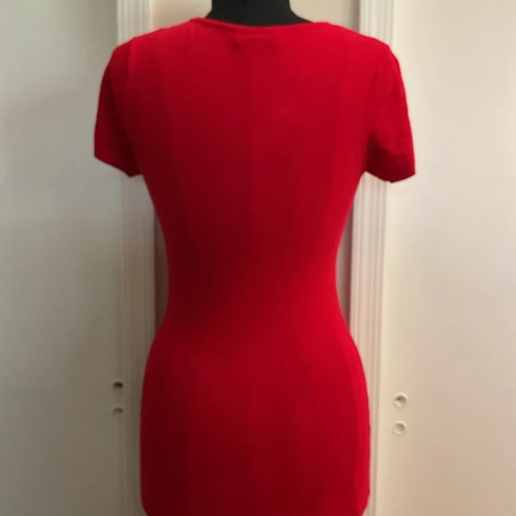 🤍 Cinched High Slit Short Sleeve Crew Neck Ruched Midi Dress - Picture 6 of 6